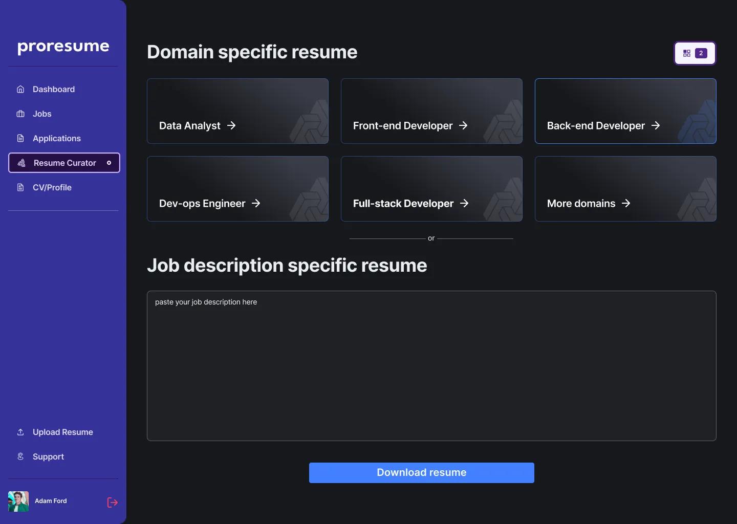 Resume curator